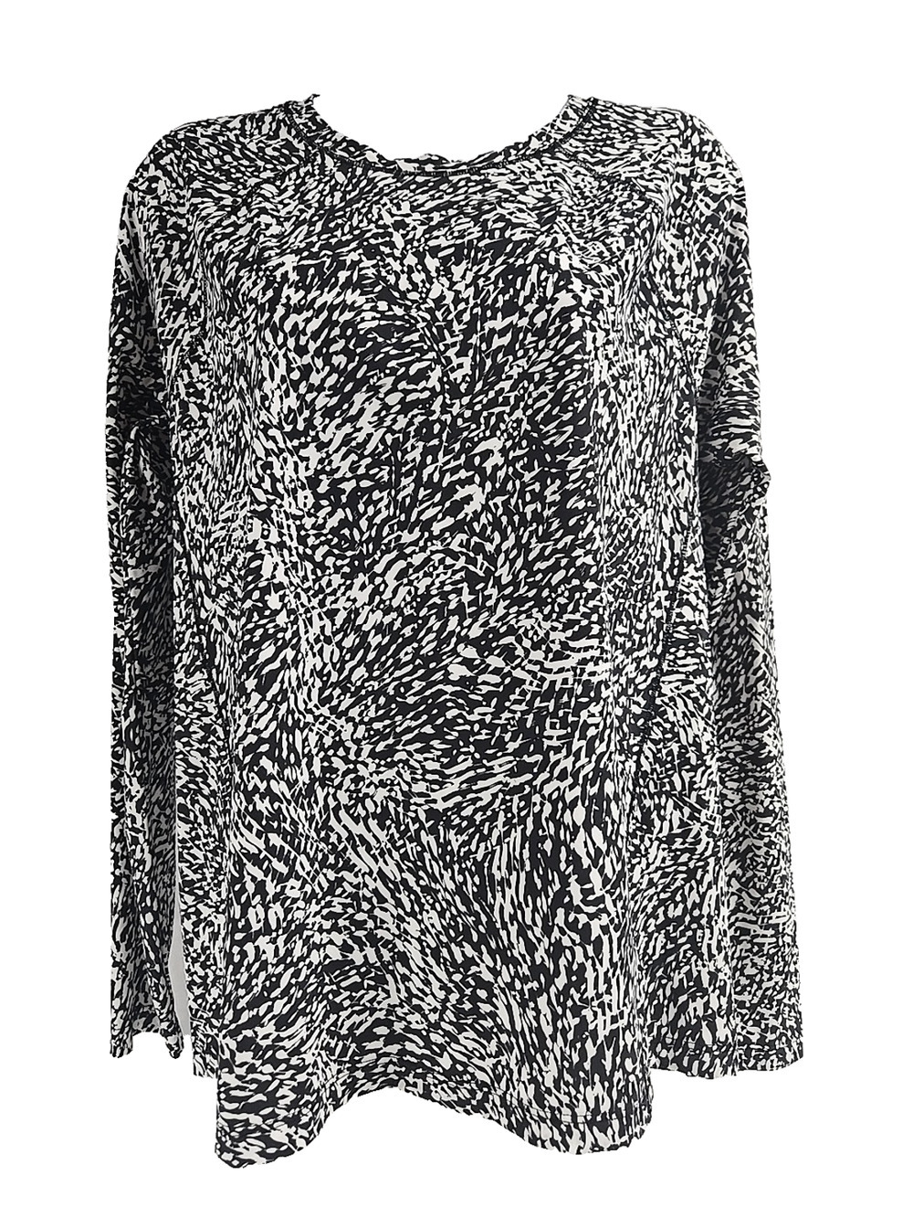 Athleta Womens Ultimate Train Printed Top Long Sleeve Windstorm Black Size M